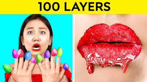 100 layers of makeup challenge funny