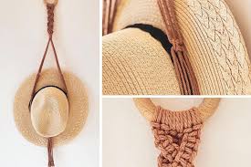 Super Easy Diy Macrame Hat Hanger For