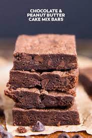 Chocolate Cake Mix Peanut Butter Brownies gambar png