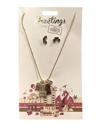 disney necklace and earrings set