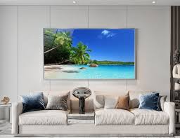 Tempered Glass Wall Art Sea Side Palm