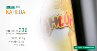 kahlua calories and nutrition 100g