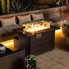 44 In Aluminum Propane Fire Pit Table