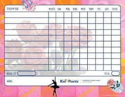 Free Printable Behavior Charts Dance Theme Kid Pointz