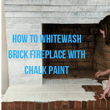 Chalk Paint Whitewash Brick Fireplace