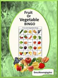 Fruit Or Vegetable Bingo Cards Games For P K Kindergarten Special Education