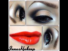 cut crease clic red lip makeup