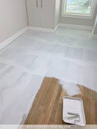 diy painted hardwood floor offset