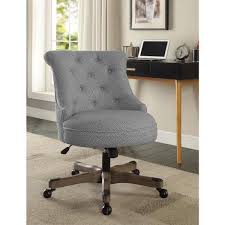 Completely upholstered in an attractive woven fabric, this office swivel desk chair with optional wheels offers both comfort and style for the home or office. Linon Home Decor Sinclair Light Gray And White Dots Upholstered Fabric With Gray Wood Base Office Chair 178403ltgry01u The Home Depot