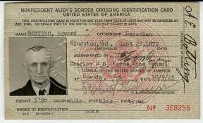 A border crossing card (bcc) is an identity document as well as a b1/b2 visa that allows entry into the united states by mexican citizens. Nonresident Alien S Border Crossing Id Card 1945 Canada 151615584