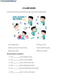 Welcome to esl printables, the website where english language teachers exchange resources: Healthy Habits For Kids Worksheets Template Library