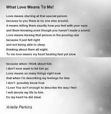 what love means to me poem