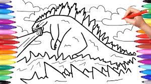 Drawn godzilla cute shin godzilla coloring pages. Godzilla Monster Coloring Pages For Kids How To Draw Godzilla Godzilla Drawing And Coloring Youtube