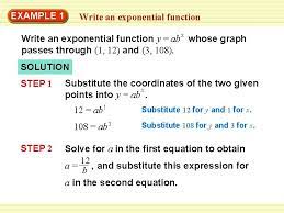 write an exponential function x write