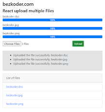 react file upload with axios and