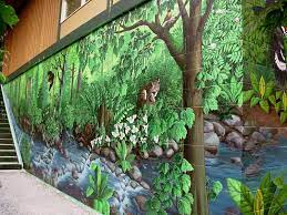 garden mural painting for kids