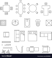 Furniture Linear Symbols Floor Plan