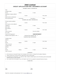 Template Template Credit Application Form