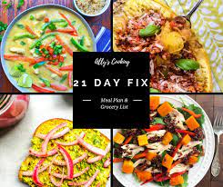 21 day fix meal plan and grocery list