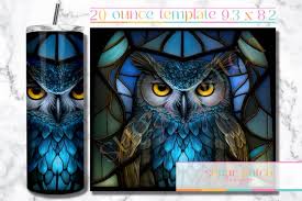 Stained Glass Owl 20oz Skinny Tumbler