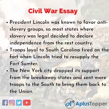 civil war essay essay on civil war