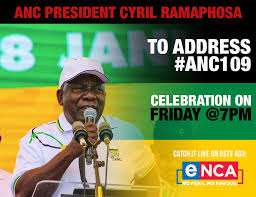 What time is cyril ramaphosa's speech? Enca On Twitter Anc President Cyril Ramaphosa To Address Anc109 Celebration Tonight Dstv403