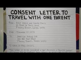 how to write a consent letter to travel