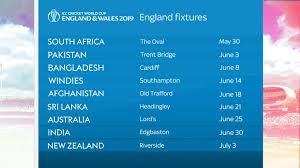 Total 5 t20 matches will be played between ind and eng in motera stadium or sardar patel stadium. Cricket World Cup Tv Schedule On Sky Sports How To Watch Every Ball Of 2019 Tournament Live Cricket News Sky Sports