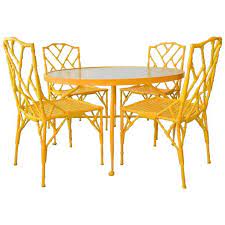 Faux Bamboo Patio Set With Table And