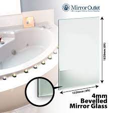 large bevelled bathroom mirror glass