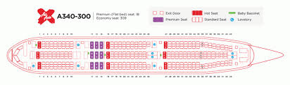 Air Asia Airlines Airbus A340 300 Aircraft Seating Chart