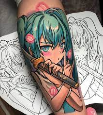 Miku Hatsune Tattoo | Anime tattoos, Japanese hand tattoos, Cute tattoos