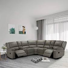 reclining sectional sofa manual power