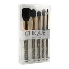 chique 5 piece face makeup brush set