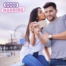 love romantic kiss good morning images