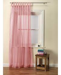 pink tab voile panel from net curtains