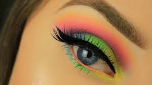 rainbow neon festival rave makeup