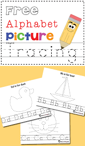 free alphabet picture tracing