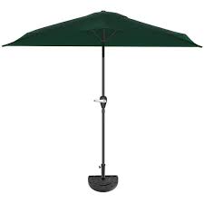 Pure Garden 9ft Half Umbrella With Base