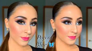 pop of blue ballroom makeup tutorial