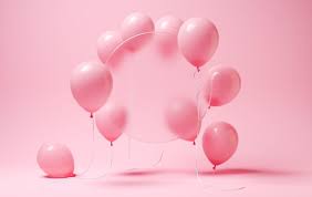 pink balloons with blurry circle