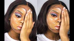 half face mask makeup tutorial