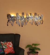 Metal Horse With Led Light Wall Art