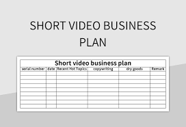 short video business plan templates
