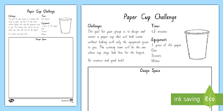 Steam Paper Cup Challenge Teacher Made