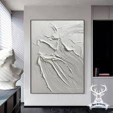 3d White Textured Painting White
