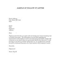 Follow Up Letter After Interview To Examples Thank You Template Word