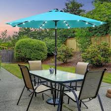 Patio Umbrellas With Solar Lights Tilt