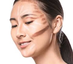 asian woman with contouring makeup on