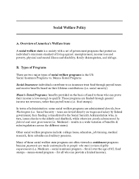 (in the us) money that employers and employees pay to the government so that people receive…. Doc Overview Of Social Welfare Policy Study Guide 2015 1 Joyjit Bhattacharjee Academia Edu